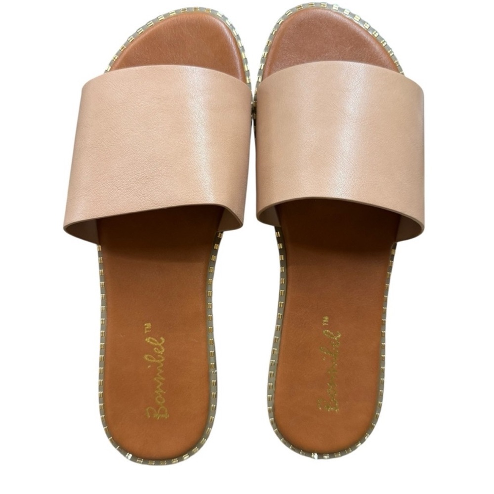 Bonnibel Tan Slide Sandals With Bling Size 7 New in Box